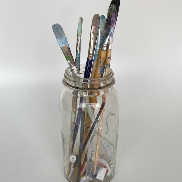 JAR, Glass w Paint Brushes - Large